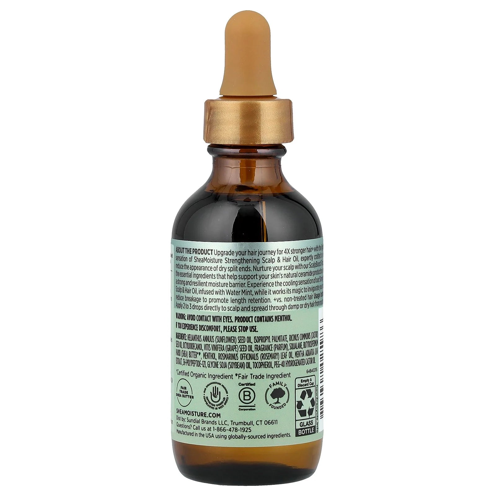 Strengthening Scalp Oil & Hair Oil Rosemary & Vegan Collagen, 2 Oz