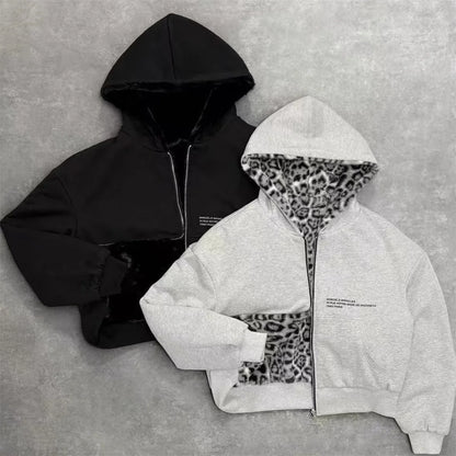 Reversible Leopard Print Hoodie Coat™
